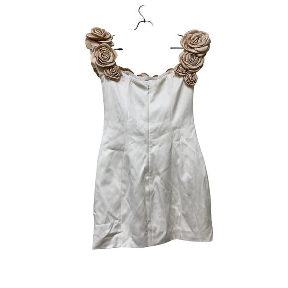 NWT Atoir REVOLVE Rosalie Gold Cream Mini Dress Size 2 Rosettes Floral Feminine - Picture 5 of 16